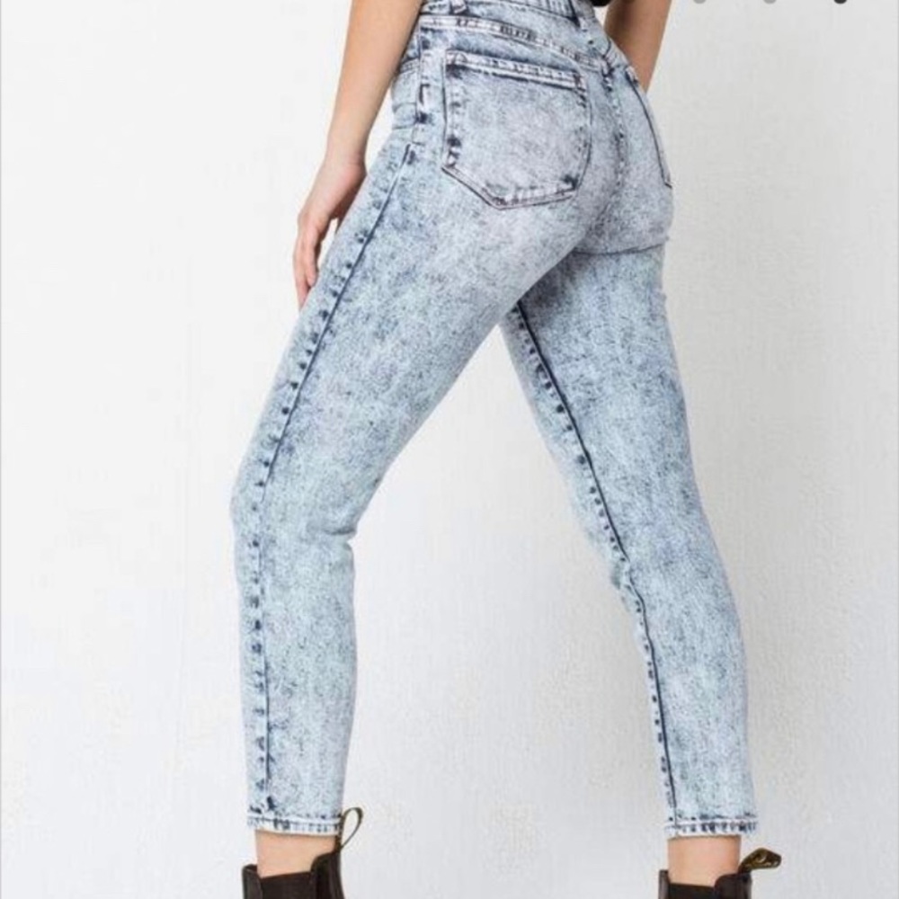 Wild Fable acid wash high waist button front jean